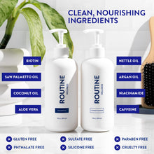Load image into Gallery viewer, Routine Wellness Hair Thinning System, Anti-Thinning Shampoo & Conditioner Set (Coconut & Vanilla) + Hair Growth Supplement, Clinically Tested to Support Hair Growth