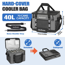 Load image into Gallery viewer, INSMEER Soft Cooler Bag with Hard Shell & 2 Cup Holders, Portable 40L/70 Cans Collapsible Cooler Bags Insulated with Leakproof for Travel, ice chests and Cooler Lunch Box for Beach Camping Picnic