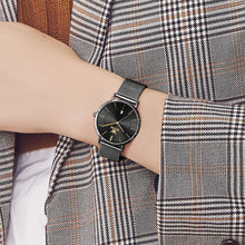 Load image into Gallery viewer, OLEVS Watch Women Black Watches for Women Ultra Thin Mesh Womens Watch for Small Wrist Water Resistant Luxury Ladies Watches with Date Analog Quartz Female Elegant Simple Reloj para Mujer