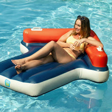 Load image into Gallery viewer, Funscape Inflatable Pool Floats for Adult, Floating Pool Lounger Tanning Bed, Cool Sun Bathing Tan Blow up Raft Floatie W/Handle, Summer Swimming Water Mat, Party Gifts for Beach Backyard Lake - Blue