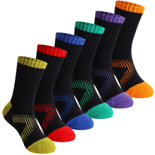 Load image into Gallery viewer, SeeyAN Kids Socks Boys Crew Athletic Half Cushioned Cotton Sport Running Arch Support Breathable Socks 6 Pairs (6 Pairs Black, 5-8 Years)