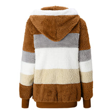 Load image into Gallery viewer, With Amaon On Amaon 2024 Oct 8-9 Oversized Fuzzy Fleece Jackets For Women Fashion 2024 Color Block Faux Fur Cardigan Coat Shaggy Warm Winter Outerwear Coffee X
