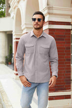 Load image into Gallery viewer, COOFANDY Men's Button Down Waffle Shirt Jacket Casual Long Sleeve Shacket Lightweight Overshirts with Flap Pockets