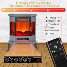 Load image into Gallery viewer, RealSmart Electric Fireplace Heater 22 in Freestanding Fireplace Stove Infrared Fireplace with 3D Flame Effect Remoted Control, Timer, Overheating Protection (Gray)