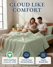 Load image into Gallery viewer, LANE LINEN 100% Organic Cotton Sheets Queen Size Bed Set, Machine Wash Eco Friendly Sustainably Produced Cotton Queen Sheet Set, Soft & Comfy Long Stabple Naturally Cooling Sheets– Mineral