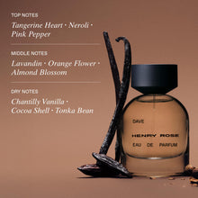 Load image into Gallery viewer, Henry Rose Perfumes for Women & Men - Gender-Inclusive, Warm + Spicy Vanilla Scented Perfume with Orange Flower & Vanilla Bean - EWG Verified, Cruelty-Free, Sustainable Packaging - Dave (1.7 fl oz)