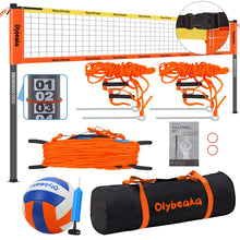 Load image into Gallery viewer, Professional Volleyball Net Set for Backyard Beach,Outdoor Height Adjustable Volleyball Net System with Heavy Duty Poles, Durable Net, PU Volleyball & Pump, Carry Bag