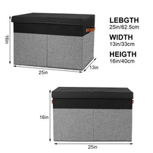 Load image into Gallery viewer, Gowee Large Toy Storage Box with Lid, Sturdy Toys Storage Chest Bin Organizer Basket with Dividers for Kids, Boys, Girls, Nursery, Closet, Bedroom, Playroom 25"x13" x16" (Black and Grey)