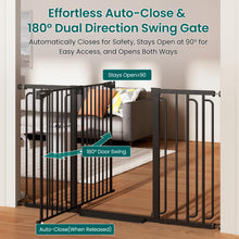 Load image into Gallery viewer, Cumbor 36" Extra Tall Baby Gate for Stairs, 30.4-56.8" Extra Wide Dog Gate Indoor, Dual Lock & Self-Closing Child Gate for Doorways, Hallways & Large Opening, Safety Baby Proofing for the House, Black