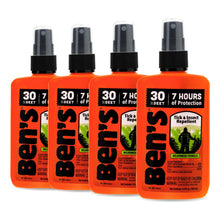 Load image into Gallery viewer, Ben's Tick & Insect Repellent - Travel Size Bug Spray with 30% DEET for Mosquitoes, Ticks & More - Up to 7 Hours of Protection - Fragrance-Free - 3.4 oz (4 Pack)