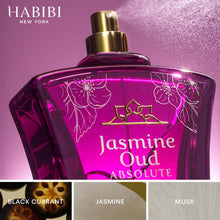Load image into Gallery viewer, H HABIBI Jasmine Oud Absolute Eau de Parfum for Women, 75 ml 2.5 fl oz, Luxurious Oud and Jasmine Perfume, Long Lasting Arabian Perfume, Made in USA