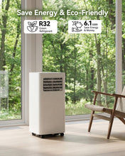Load image into Gallery viewer, Feelfunn 8000 BTU Portable Air Conditioner, 3-in-1 Cools 350 Sq.Ft, Quiet AC with Fan & Dehumidifier, LED Display, Remote, 24H Timer, Window Kit, for Bedroom/Office/Dorms