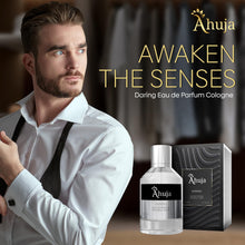 Load image into Gallery viewer, AHUJA Daring Eau de Parfum Cologne for Men 3.4 fl oz - Men Fragrance - Long Lasting Perfume for Men Original Bold Awakening Pepper & Citrus- Geranium & Patchouli -Luxury Scent Gift for Men EDP