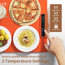 Load image into Gallery viewer, Electric Food Warming Mat: Silicone Food Warmer for Parties Buffet, Portable Fast Heating Pads for Food, Pizza Coffee Tea Heater Meat Defrosting Tray Adjustable Temperature (Orange)