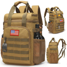 Load image into Gallery viewer, Tactical Backpack Cooler,Lunch Backpack for Men Work with Handle,Soft Cooler Backpack Insulated Waterproof Leak Proof,Heavy Ice Chest Backpack for Hiking Camping(Brown)