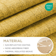 Load image into Gallery viewer, Joydeco Blackout Curtains for Bedroom - 100% Light Blocking 2 Panels Set Yellow Drapes 42"W x 108"L, Thermal Insulated Room Darkening Curtains, Linen Textured for Living Room, Rod Pocket & Back Tabs