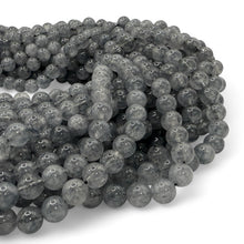 Load image into Gallery viewer, ABCGEMS Brazilian Smoky Elestial Quartz Beads (Mystical Layers & Natural Smoky Glow) Healing Energy Jewelry Making Smooth Round 8mm
