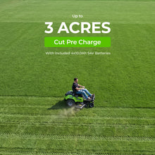 Load image into Gallery viewer, NovorikX 54V 42'' Cordless Electric Riding Lawn Mower, Zero Turn Lawn Mower with 4 * 10AH Batteries and Plug in Charger for Large Yard