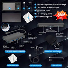 Load image into Gallery viewer, HP Stream 14" HD BrightView Laptop, Intel Celeron N150, 16GB RAM, 288GB Storage (128GB UFS + 160GB Docking Station Set), Intel UHD Graphics, 720p Webcam, Wi-Fi, 1 Year Office 365, Win 11 S, Silver