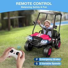 Load image into Gallery viewer, LIGIANT 24V Ride on Toys for Big Kids, 4-Seater Kids' Car, Golf Cart Max. Capacity: 264 Lbs(4 Kids), 4WD Ride on Car w/Remote Control, Detachable Awning, Spring Suspension, Music/Story/Power Display