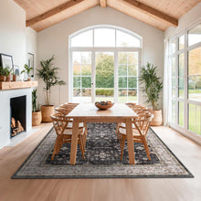 Load image into Gallery viewer, Boho Black Rug for Living Room - Washable 10x14 Area Rug, Dining Room Rugs for Under Table, Soft Low Pile Carpet for Large Bedroom - Farmhouse Decor, Non-Slip & Stain Resistance (10x14 Black/Multi)