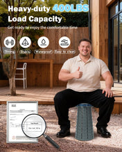 Load image into Gallery viewer, XplrKamp Folding Collapsible Stool, Upgraded Lightweight Portable Seat for Adults, Telescoping Foldable Stools with Load Capacity 400lbs for Camping, Hiking, Fishing, Outdoor/Indoor (Grey, 1-Pack)