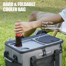 Load image into Gallery viewer, INSMEER Soft Cooler Bag with Hard Shell & 2 Cup Holders, Portable 40L/70 Cans Collapsible Cooler Bags Insulated with Leakproof for Travel, ice chests and Cooler Lunch Box for Beach Camping Picnic