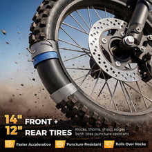 Load image into Gallery viewer, Flydone MT1 Electric Dirt Bike for Adults 5000W Peak Motor 45 MPH 80 Miles Range 52V 20Ah Battery Full Suspension 14" Front 12" Rear Fat Tire NFC Lock 8.9" TFT Display