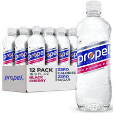 Load image into Gallery viewer, Propel, Black Cherry, Zero Calorie Sports Drinking Water with Electrolytes and Vitamins C&E, 16.9 Fl Oz (12 Count)