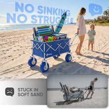 Load image into Gallery viewer, Sekey Heavy Duty Beach Wagon with 9" Big Sand-Proof Wheels – 600lb Capacity, 200L Oversized Foldable Cart | Adjustable Handle & All-Terrain Tires for Sand, Camping, Groceries
