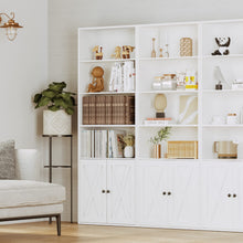 Load image into Gallery viewer, IRONCK Industrial Bookshelves and Bookcases with Doors Floor Standing 6 Shelf Display Storage Shelves 70 in Tall Bookcase for Home Office, Living Room