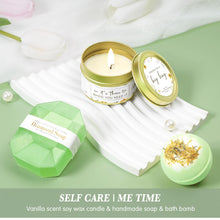 Load image into Gallery viewer, Birthday Gifts for Women Self Care Get Well Soon Gifts, Vanilla Relaxing Spa Gift Basket - Happy Birthday Set w/ Luxury Flannel Blanket & 40 oz Tumbler, Unique Christmas Gift for Mom Her Wife Sister