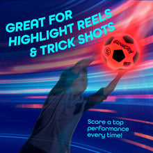 Load image into Gallery viewer, GlowCity Glow in The Dark Soccer Ball | Light Up Indoor/Outdoor Soccer Ball with 2 LED Lights | Pre-Installed Batteries | Fun Gift for Teens