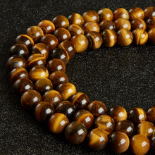 Load image into Gallery viewer, 45pcs 8mm Natural Yellow Tiger Eye Beads Gemstone Beads Round Loose Beads for Jewelry Making