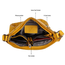 Load image into Gallery viewer, LEDERBUCK Real Leather Small Crossbody Handbags & Purses for Women - Crossover over the Shoulder Bag (Mellow Yellow)
