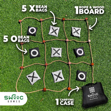 Load image into Gallery viewer, SWOOC Games - Giant Tic Tac Toe Game Outdoor (All Weather) | 3ft x 3ft | Instant Setup, No Assembly | Giant Outdoor Games for Adults and Family | Outside Toys | Large Lawn & Backyard Fun | Yard Game