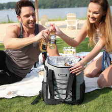 Load image into Gallery viewer, ZAKEEP Cooler Backpack, 36 Cans Multifunctional Leakproof Cooler Backpack with Padded Top Handle, Mesh Pocket for Camping BBQ (Gray)