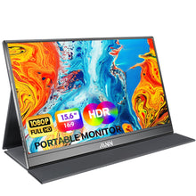 Load image into Gallery viewer, MNN Portable Monitor 15.6inch FHD 1080P USB C HDMI Gaming Ultra-Slim IPS Display w/Smart Cover & Speakers,HDR Plug&Play, External Monitor for Laptop PC Phone Mac (15.6'' 1080P)