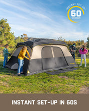 Load image into Gallery viewer, FanttikOutdoor Zeta C10 Pro Camping Tent 10 Person Instant Cabin Tent Setup in 60 Seconds with Rainfly & Windproof Portable with Carry Bag for Family Camping & Hiking, Khaki