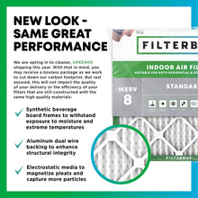 Load image into Gallery viewer, Filterbuy 16x25x1 Air Filter MERV 8 Essential Dust & Allergy Defense (4-Pack), Electrostatic Pleated HVAC AC Furnace Filters Replacement (Actual Size: 15.50 x 24.50 x 0.75)