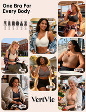 Load image into Gallery viewer, Vertvie Jelly Bras for Women Plus Size Minimizer Soft Wireless Push Up Bra Full Supportive Older Lift Back Coverage Bralette(Grey,42D)