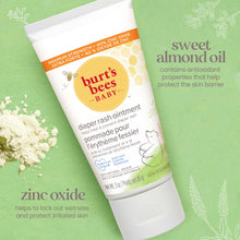 Load image into Gallery viewer, Burt's Bees Baby Diaper Rash Cream, 40% Zinc Oxide Calms & Soothes Skin for Fast Relief, Eczema Safe Balm, 100% Natural Origin Plant Based Formula, Pediatrician Tested, Travel Size, 6 oz (3 oz 2-Pack)
