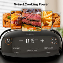 Load image into Gallery viewer, Kismile 5-in-1 Portable Glass Air Fryer, 2.6QT & 4.7QT Dual Glass Containers with Lids, 85% Less Oil, Compact Smart Air Fryer Oven for Deep Roast, Crisp, Keep Warm – Freezer & Dishwasher Safe