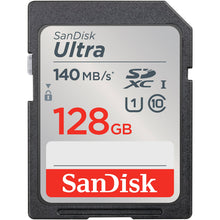 Load image into Gallery viewer, SanDisk 128GB Ultra SDXC UHS-I Memory Card - Up to 140MB/s, C10, U1, Full HD, SD Card - SDSDUNB-128G-GN6IN