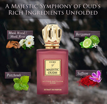 Load image into Gallery viewer, Prince Parfums Dubai - Majestic Oudh Extrait de Parfum - Unisex Luxury Fragrance - 3.4 oz - Long-Lasting Signature Scent - Sophisticated, Rich Oudh with Amber, Vanilla, and Musk