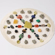Load image into Gallery viewer, Oletiacisi 38 Pcs Crystals and Healing Stones. 65 oz Healing Crystal Set for Meditation, Crystal Collection, Decor. Oletiacisi Crystal Abundance Set. Sacred Geometric mat Help Setup a Crystal Grid