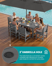 Load image into Gallery viewer, SERWALL Patio Dining Sets for 6 Person, HDPE Dining Set with 6 Armless Chairs, Gray