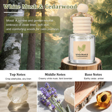 Load image into Gallery viewer, Car Air Freshener Oil Diffuser - Hanging Long Lasting Scent for Car & Home (BlackBerry & Bay, White Musk & Cedarwood, English Pear & Freesia, Wild Bluebell)