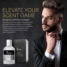 Load image into Gallery viewer, AHUJA Daring Eau de Parfum Cologne for Men 3.4 fl oz - Men Fragrance - Long Lasting Perfume for Men Original Bold Awakening Pepper & Citrus- Geranium & Patchouli -Luxury Scent Gift for Men EDP