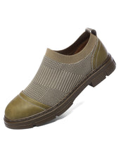 Load image into Gallery viewer, VANDESK Men's Oxford Shoes Dress Shoes Lightweight Men's Business Casual Shoes Knitted Fashion Shoes Breathable Mesh Shoes Green 9.5 KQ-43
